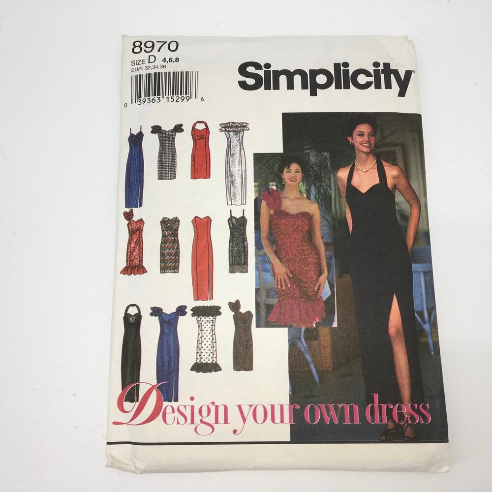 Simplicity Sewing Pattern 8970 Design Your Own Evening Prom Dress 4-8 UNCUT